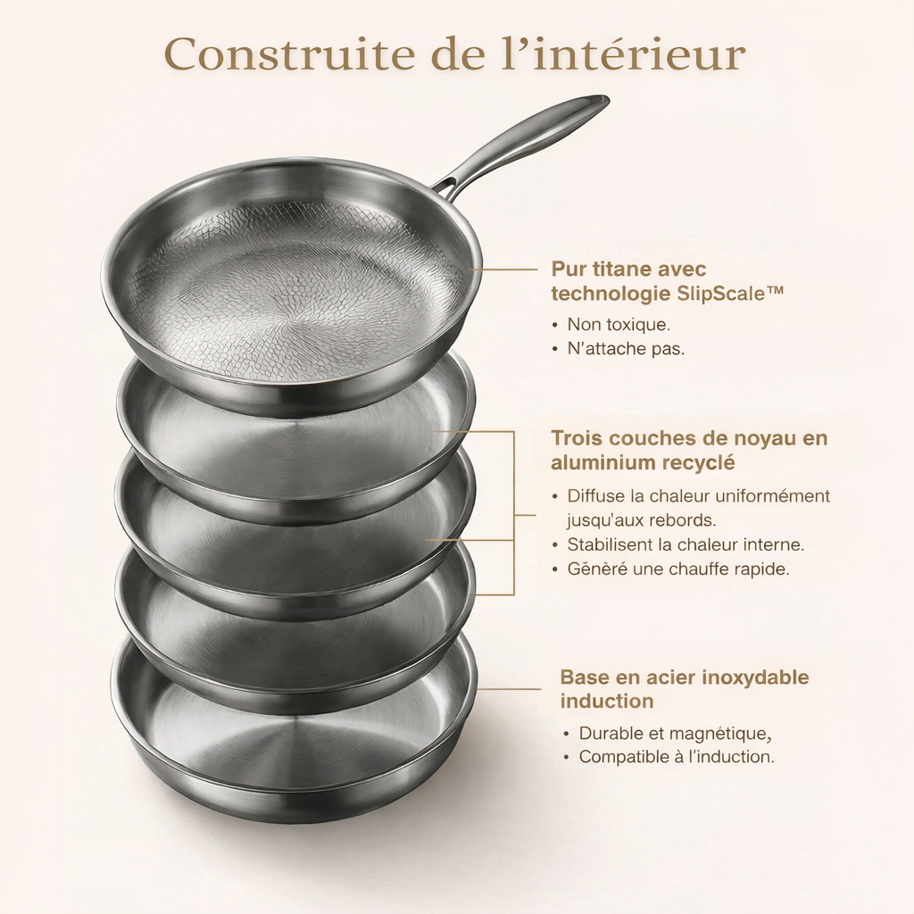 TitanPro™ G5 Poêle en titane pur